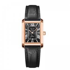 Alexandre Christie AC 8714 Rosegold Black Leather Lady LDLRGBA